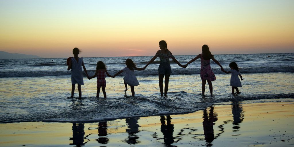 Family at the beach