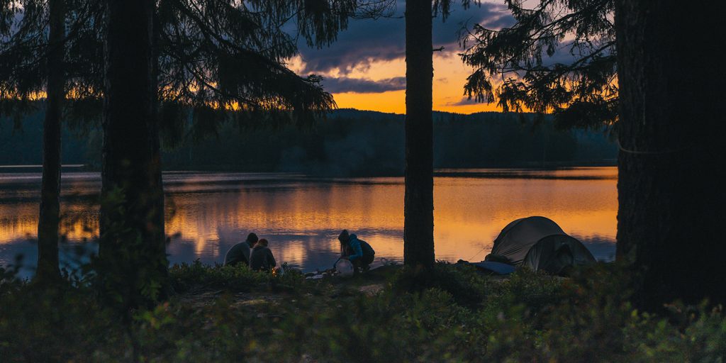 Friends camping