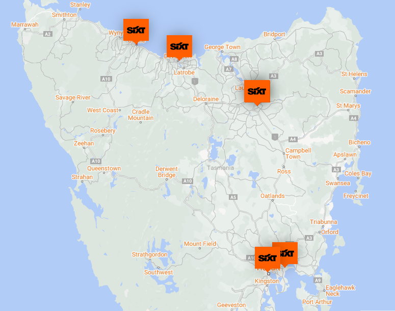 SIXT car rental locations Tasmania