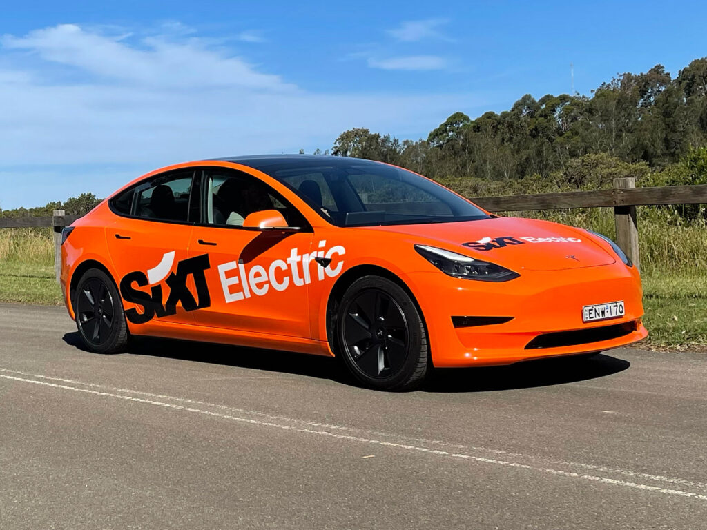 SIXT Tesla electric hire car