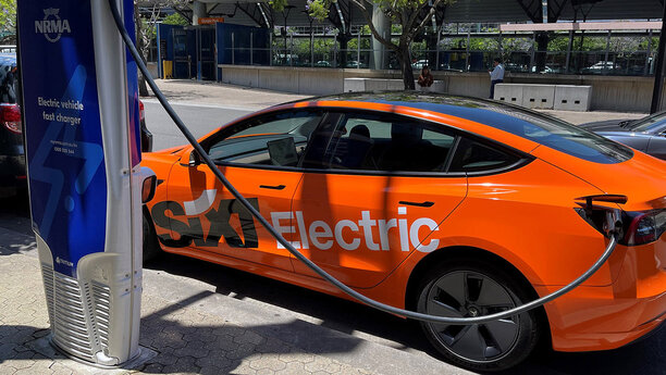Tesla electric car rental charging