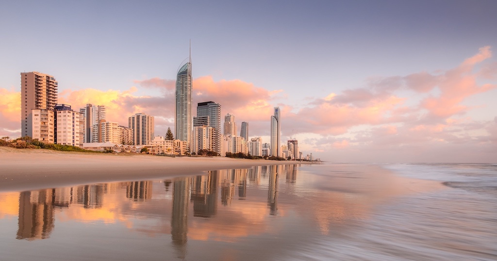 Gold Coast beach sunrise